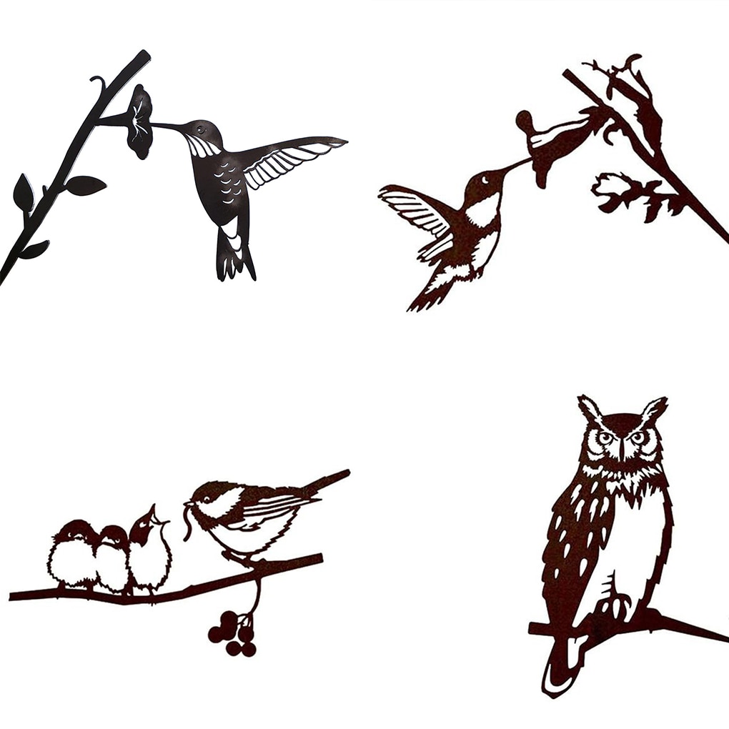 Verkoop Mode Metalen Boom Yard Art Boom Vogel Animal Art Tuin Rvs Art Metalen Vogel Huis Tuin Decoratie