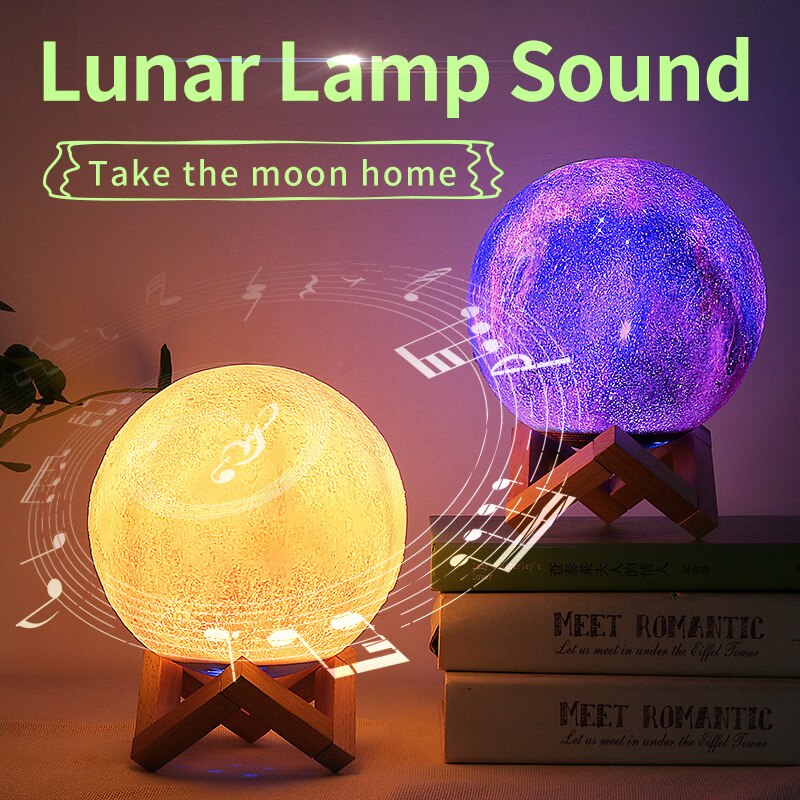 Draadloze Speaker Lunar Lamp Sound Box Desk Handenvrij Bluetooth Speakers Hifi Soundbar Voor Vrouwen Caixa De Som Bluetooth