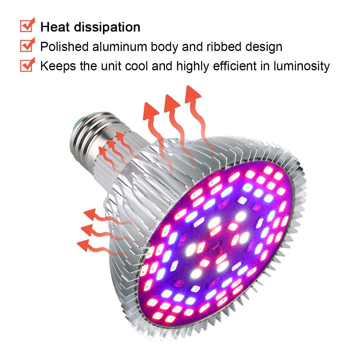 ledet vekst lyspære  e27 30w 50w 80w 100w fullt spekter 220v ir uv lampe plante blomst frøplante vokse telt hydroponisk vekst lys