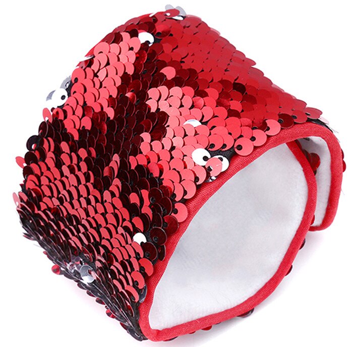 Multicolor Mermaid Sequin Wrap Bracelet Women Daily General Jewelry Decoration Wristband DIY: Red