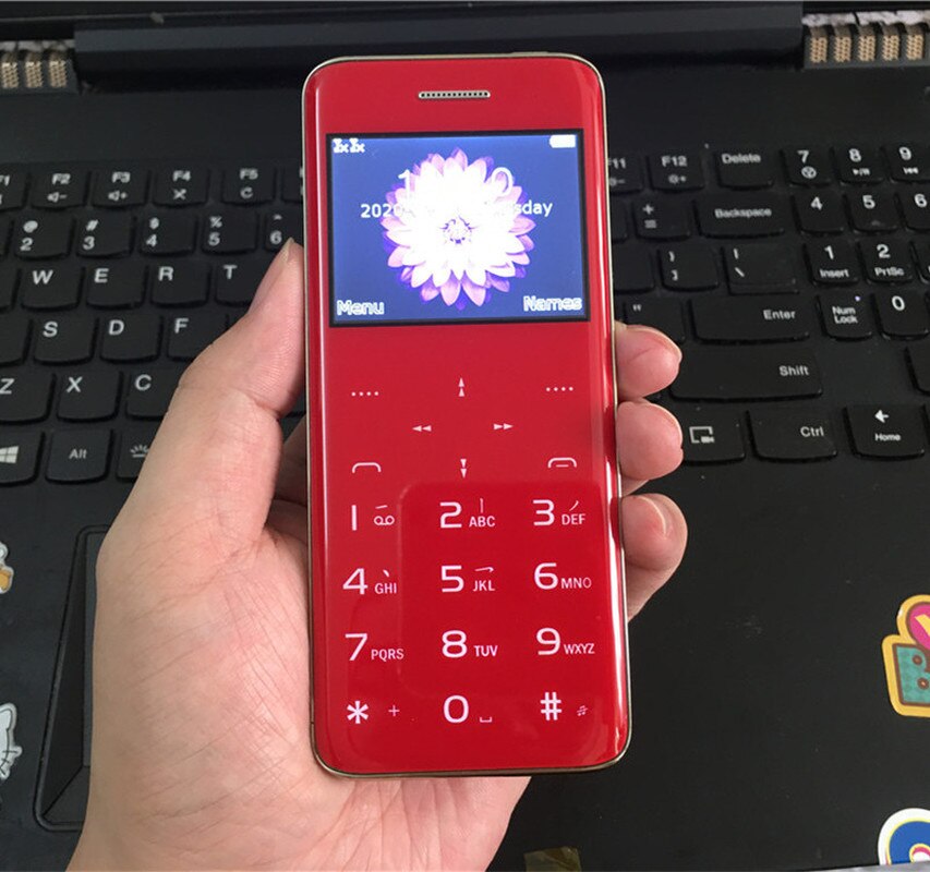 F2 Super Mini Plus Mobiele Telefoon 2.31 "Ultradunne Creditcard Metalen Body Bluetooth Mp3 Dual Sim Touch Knop Glas mobiel