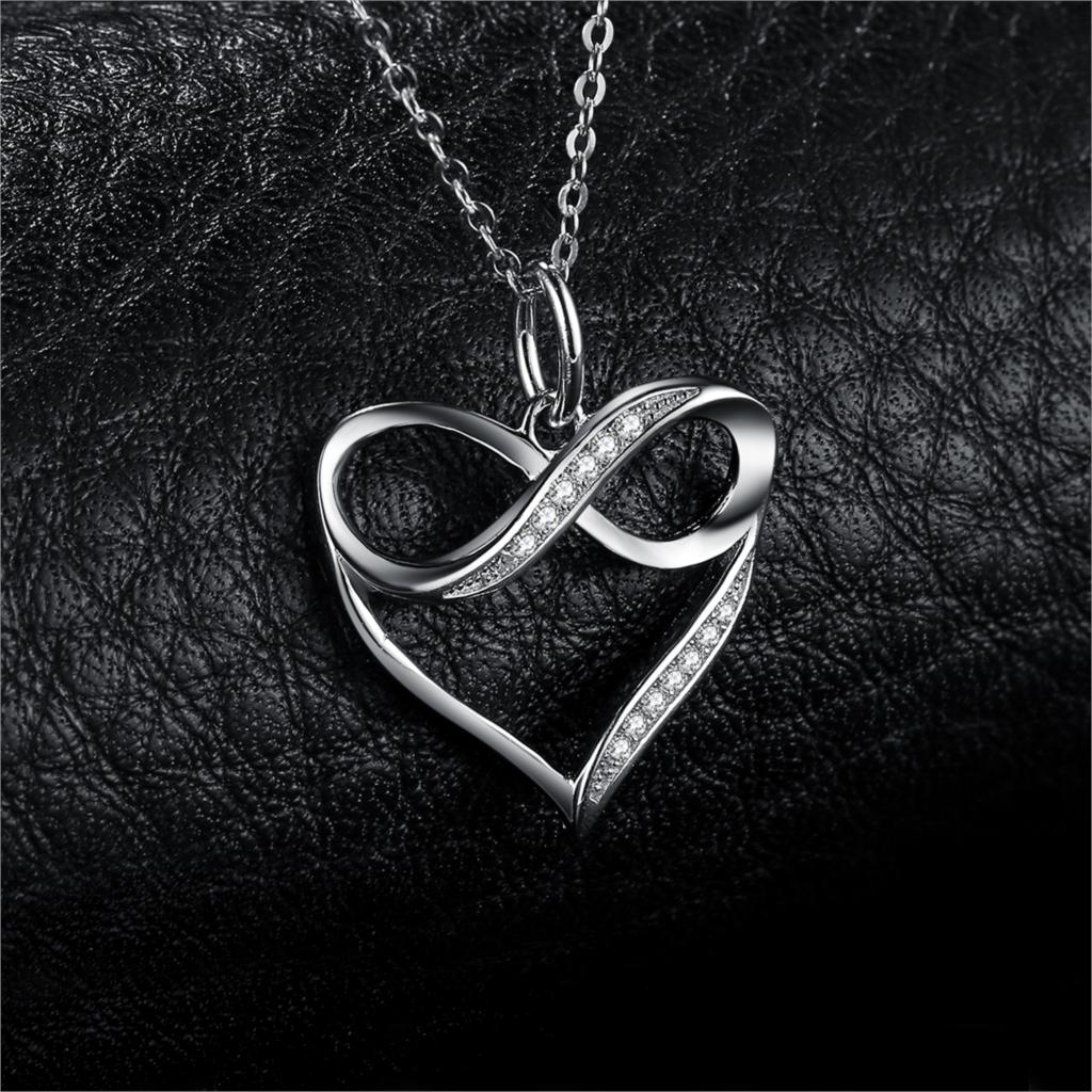 Jewelrypalace Infinity Liefde Knoop Hart 925 Sterling Zilveren Hanger Ketting Trendy Gesimuleerde Diamond Vrouwen Hanger Geen Ketting