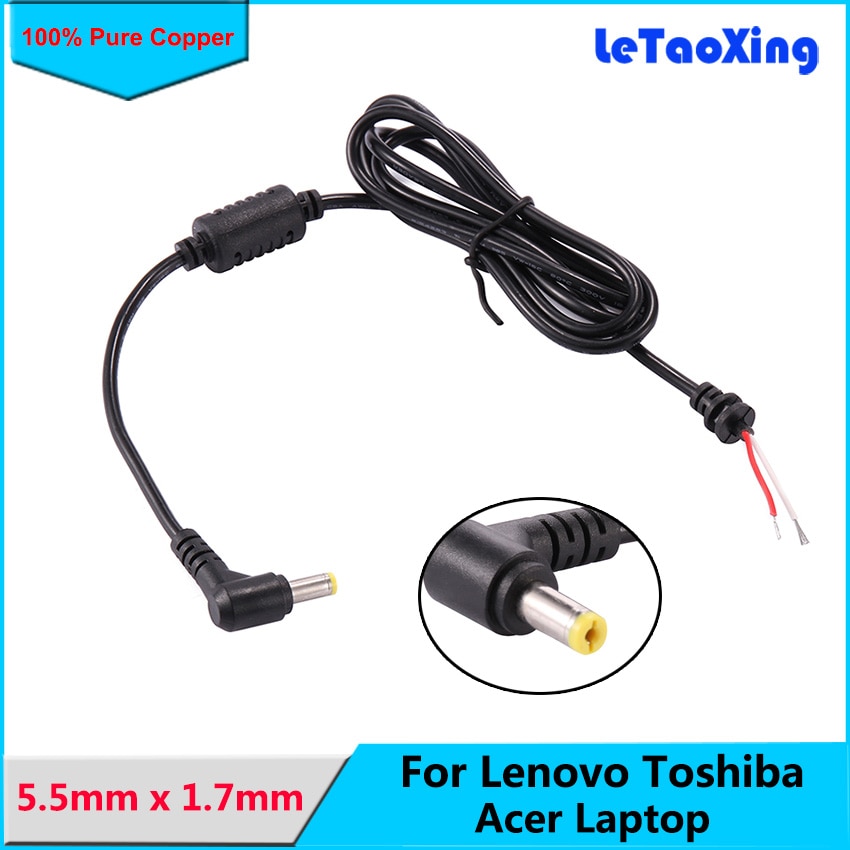 5.5mm x 1.7mm DC Plug Power cable Cord For DC Power Charger Acer BenQ Laptop Notebook 5.5mm 1.7 4FT/1.2M