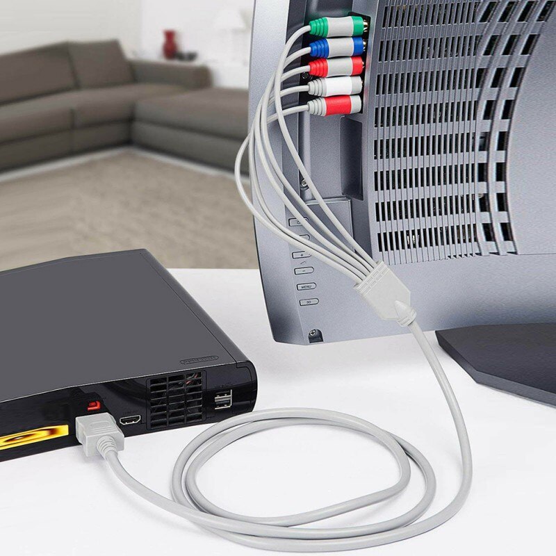 Câble AV Composant Pour PS2 / PS3 - Connexion YPbPr + Audio RCA, 1.8 M, HD 1080p - 4