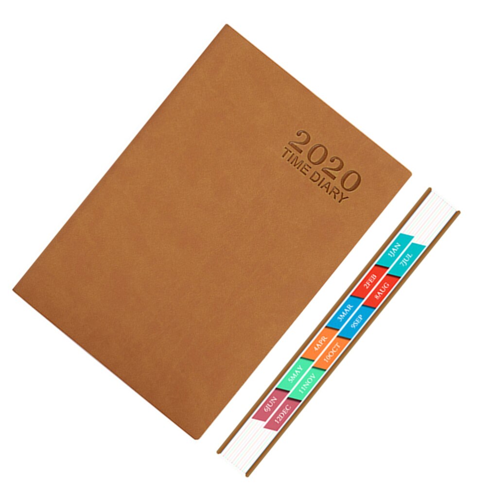 Exquisite A5 Planner Efficiency Agenda Schedule Notebooks Diary Stationery for Home School Office (Orange)