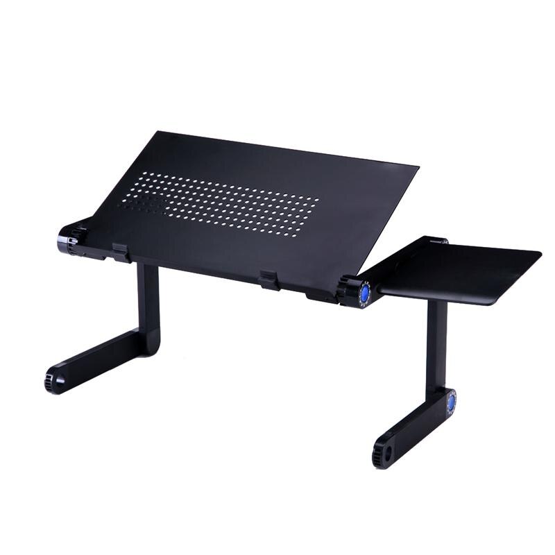 Adjustable Laptop Stand Portable Folding Computer Desk with Side Mount Mouse Pad (Black): Default Title