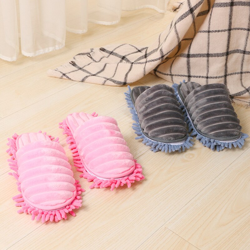 Zapatillas lavables de vellón Coral para el hogar, mopa para perezosos, zapatos para pies, suelo lavable, pulido, limpieza rápida, uso doméstico