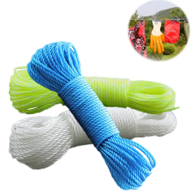10m/20m Clotheslines Long Colored Nylon Rope Climbing Traction Tying Shade Net Rope Clothesline Garden Supplies