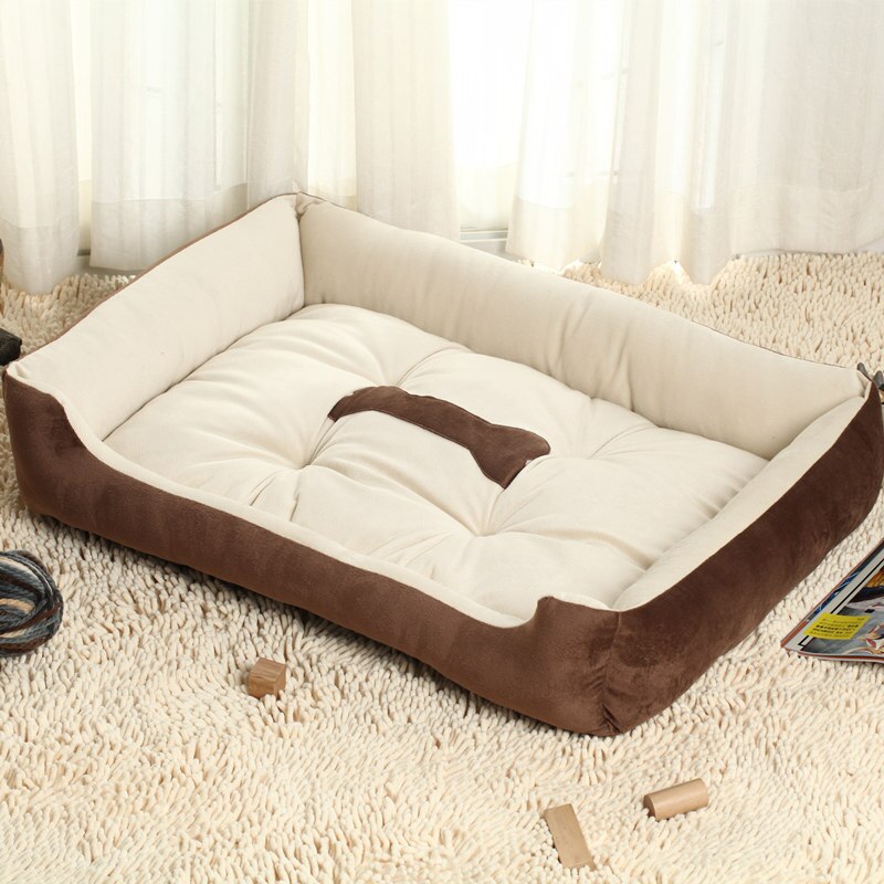 Sofá cama grande de 70x52cm para perro, perrera cálida para cachorro, lavable, Extra cómoda, con borde de felpa, fondo antideslizante, para casa de perro de todos los tamaños: coffee / 50x38 cm