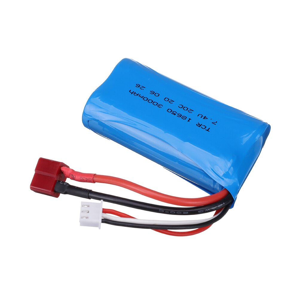 18650 7,4 V 3000MAH lipo Batterie 2s für Wltoys 12423 10428 12429 12401 12402 12402A RC Auto Ersatzteile teile ladegerät 7,4 V 20C batterien