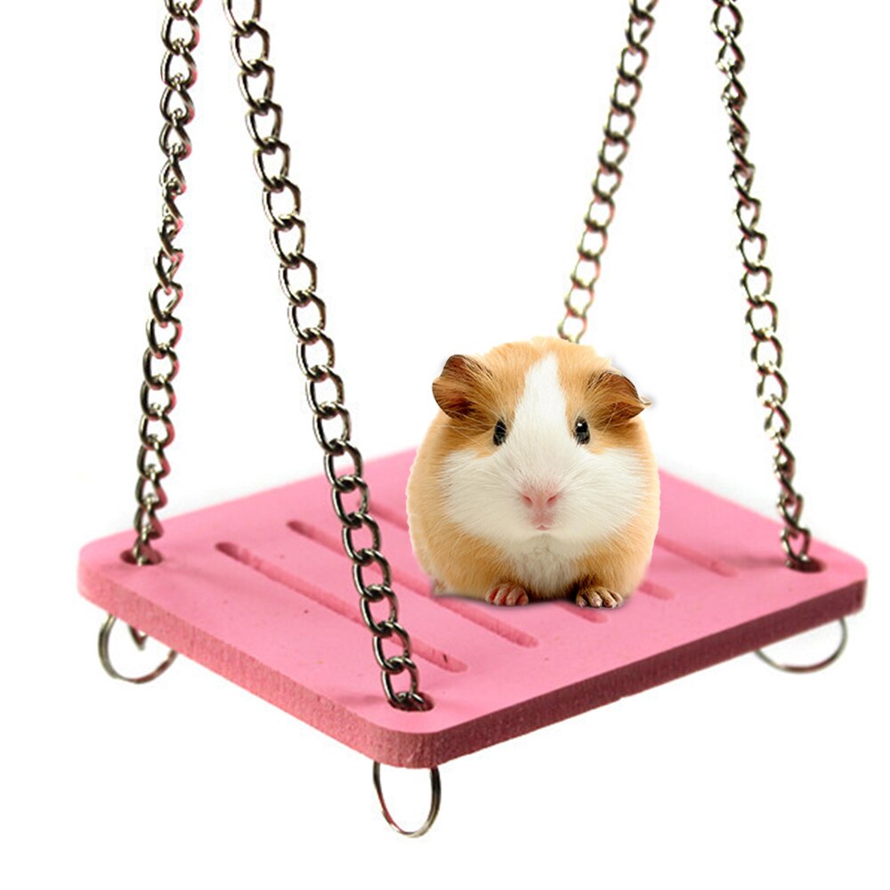 Columpio colgante para hámster, jaula de madera para loro, juguete para hámster, Chinchilla, ratón, accesorios para mascotas, suministros, novedad
