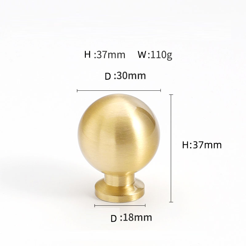 Brass Round Ball Furniture Handles Drawer Knobs Cabinet Gloden Wardrobe Door Pulls Modern Minimalist Bathroom cabinet: Yellow
