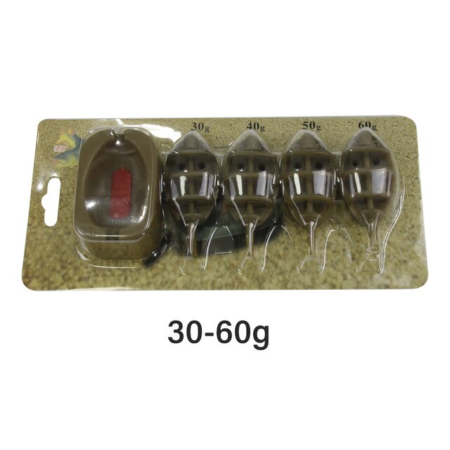 Carp Fishing Inline Method Feeder 15/20/25/35g 30/40/50/60g Fishing Bait Accessories High Capacity lead sinker Bait: 30g 40g 50g 60g