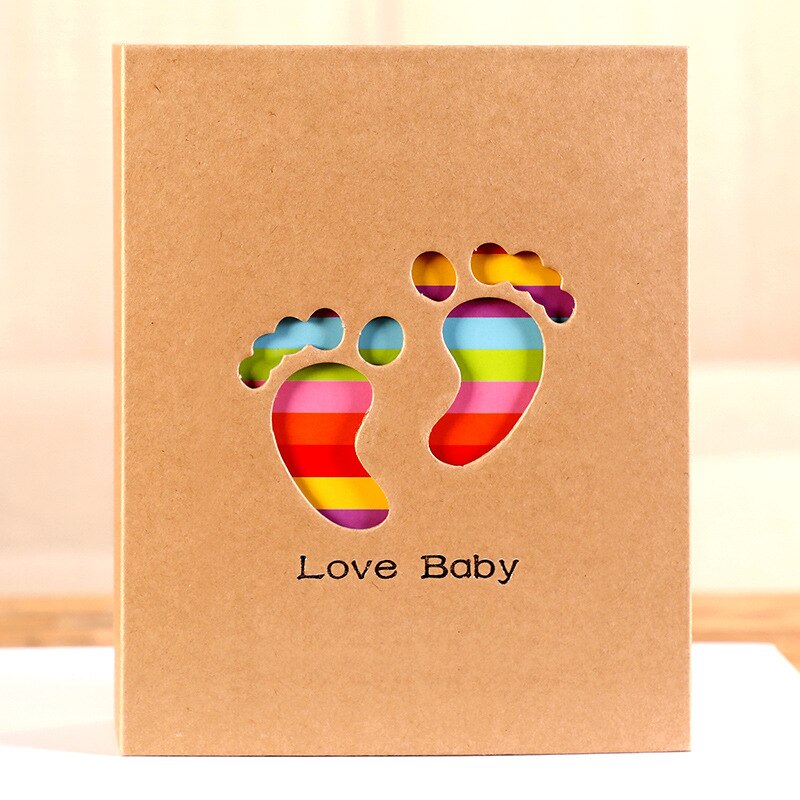 100 Zakken 6Inch Baby Souvenirs Groei Memorial Picture Fotolijst Fotoalbum Baby Voor Kids Hand &amp; Voetafdruk imprint