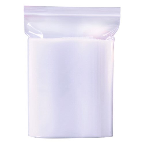 100 stk gennemsigtige selvforseglende opbevaringsposer polyethylen forseglingsposer emballage små dele køkkenredskaber (0.12mm/0.05mm tykke): 0.12 mm hvide kanter / 7 x 10cm