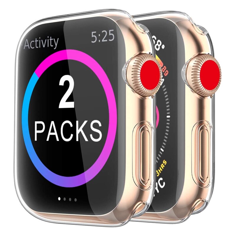 Hoesje voor apple watch 5 44mm 40mm 42mm 38mm screenprotector voor iwatch serie 5 4 3 tpu hd doorzichtig ultradunne algehele hoes: 38mm
