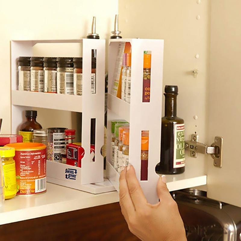 Rack Holder Storage Shelf Push-Pull Organiser Slim Slide Kitchen Trolley Door Condiment Kitchen Cabinet Storage Rack