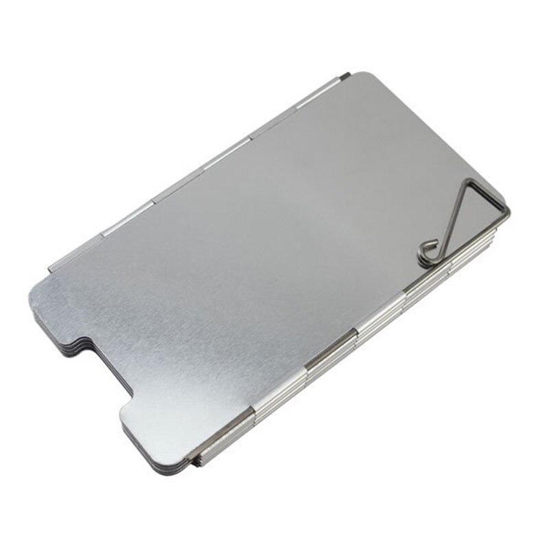 Protector de pantalla de viento de aleación de aluminio para cocina de acampada, estufa de Gas portátil y plegable para exteriores, 9 placas: Default Title