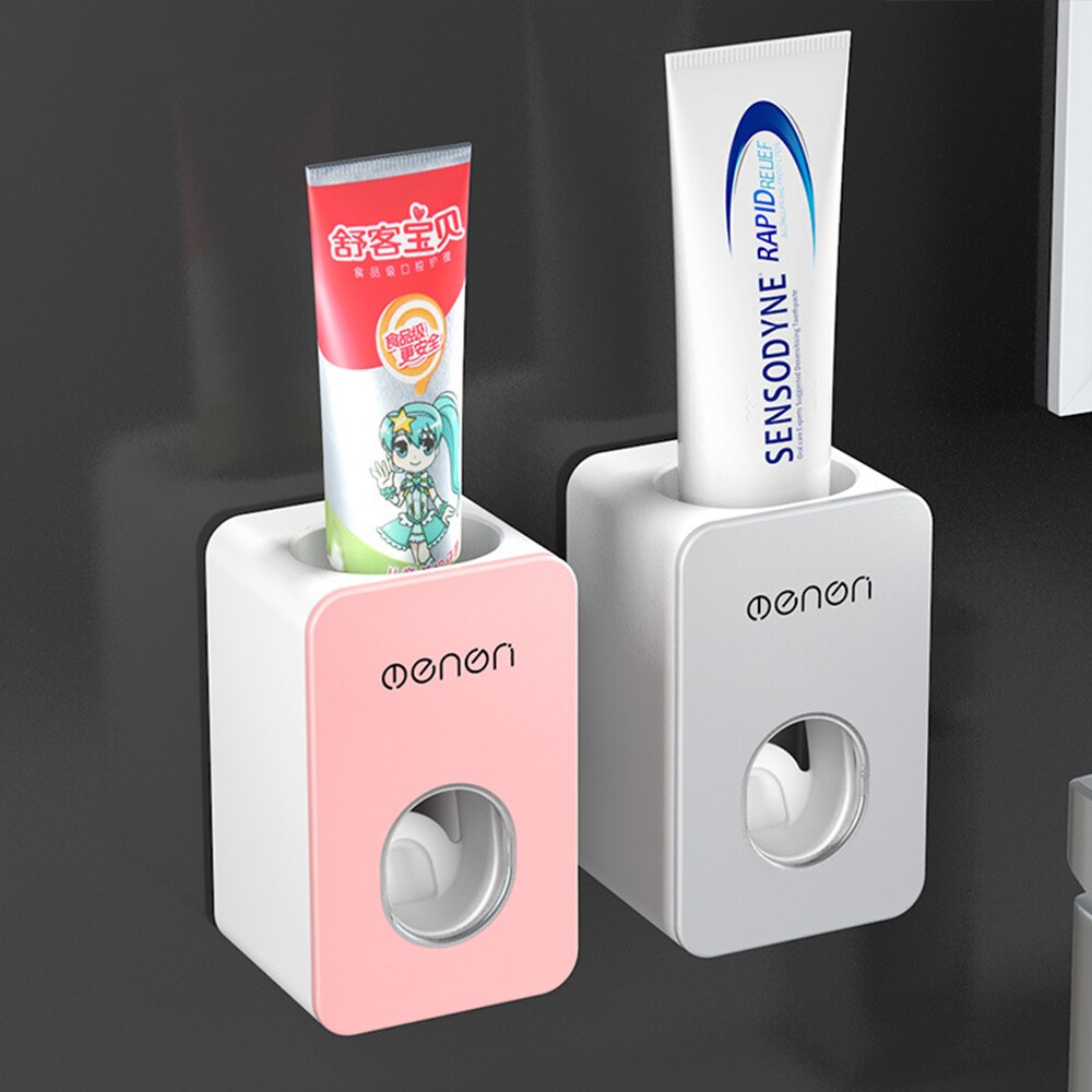 Toothpaste Dispenser Wall Mounted Automatic Toothpaste Squeezer Dust-Proof Toothbrush Toothpaste Holder For Bathroom Accessories