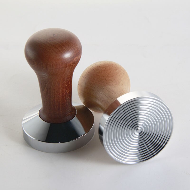 Stainless Steel Coffee Powder Press Wooden Handle Powder Press Thread Cloth Powder Coffee Machine Powder Hammer