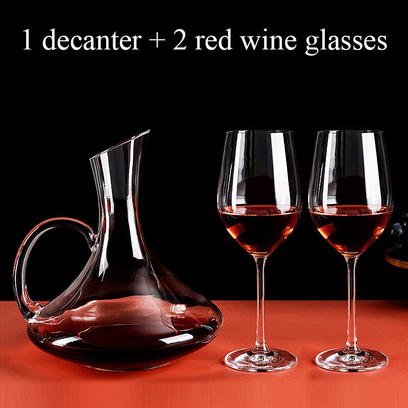 1500ML Red Wine Crystal Glass Set Box Goblet Wine Set Bordeaux Red Wine Glass Decanter Set High-end Drinking Utensils