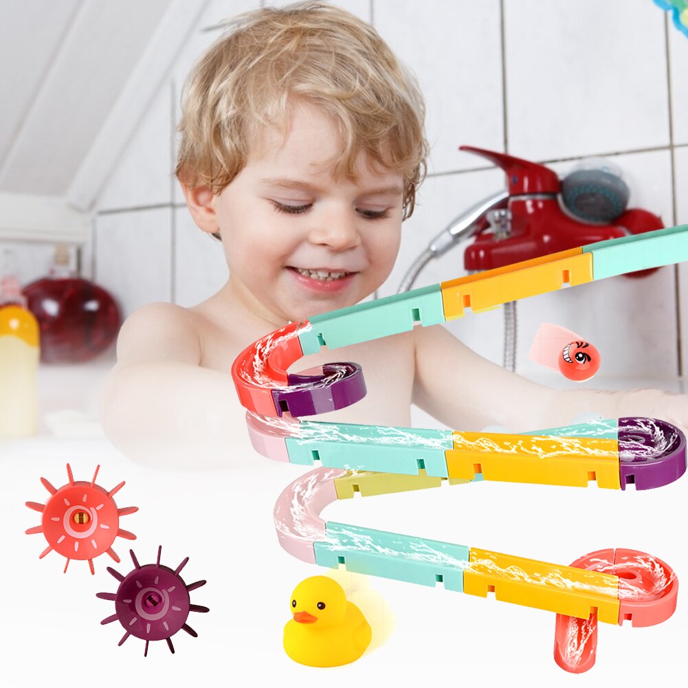 Baby Playing In The Water Track Assembled Building Educational Bath Toy Baby Swimming Track Sprinkling Early Education Toys