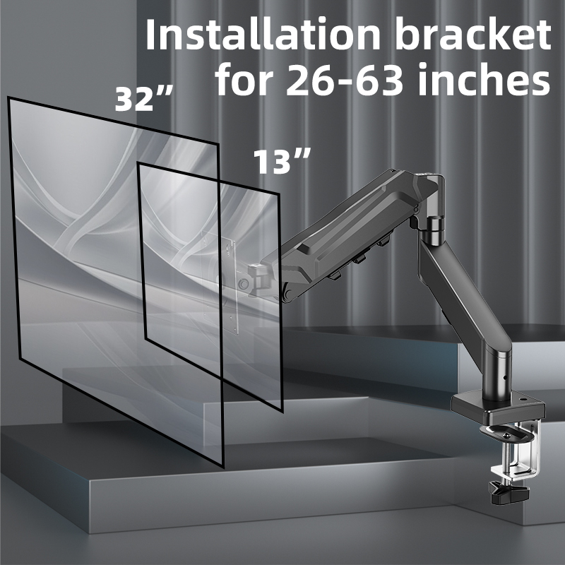 Single Monitor Arm For 13-32" Screen Adjustable Single Monitor Bracket Full Motion Swivel Desktop Monitor Stand for Home Office