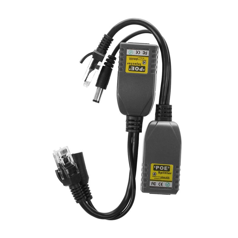 2 x PoE power through Ethernet cable Passive PoE Injector Splitter Adapter 10 / 100Mbps