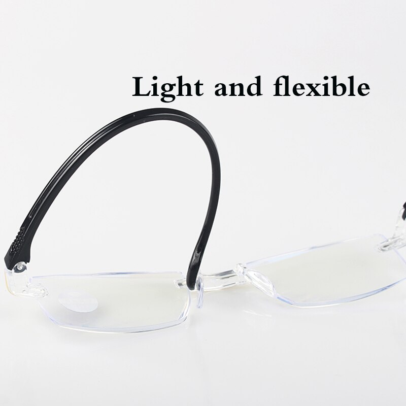Gafas de lectura sin montura gafas de protección contra luz azul los hombres y las mujeres cuadrado sin marco lentes Retro claros miopía gafas de lectura para las mujeres