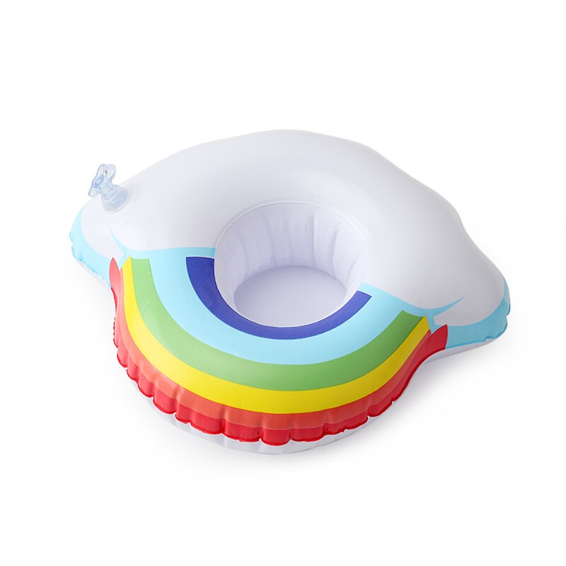 Små skyer flyder oppustelig regnbue-drinkholder swimmingpool badeværelse strandfest