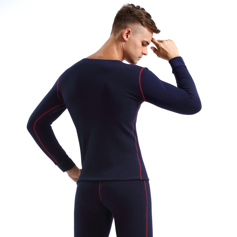 Conjunto de ropa interior térmica de invierno para hombre, Calzoncillos largos de algodón, ropa interior gruesa de terciopelo, ropa térmica de M-XXL