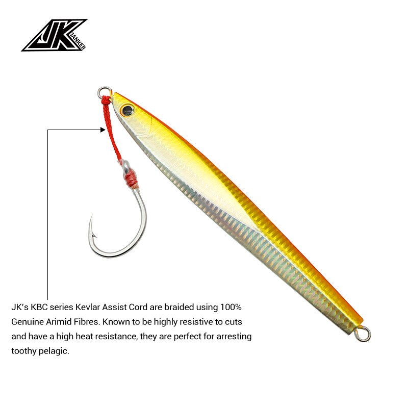JK KBC 100/150/190/230/310LB Assist Line Kevlar Strong Braided 8 Strand Weaves Red Fishing Line Binding Jigging Hook Assist Lure