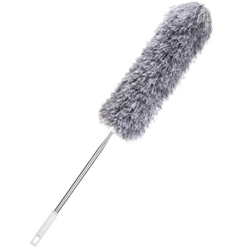 Limpiador de polvo de plumas extensible con palo telescópico plumero de microfibra de acero inoxidable para limpiar coches limpiador de hogar cepillo de polvo