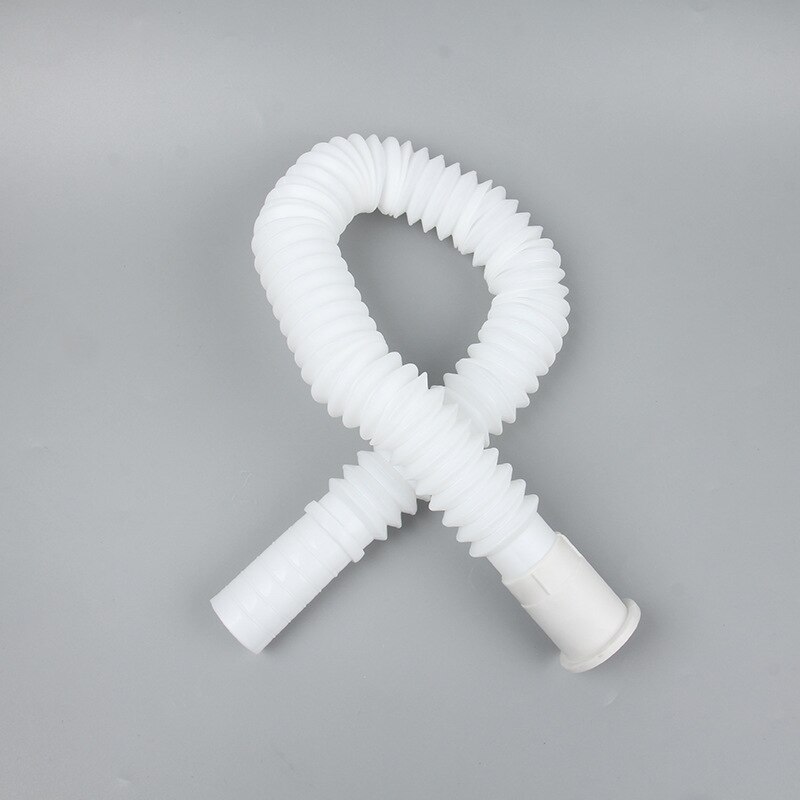 White Non-Steel Wire Plastic Head Sewer Pipe Kitchen Inter-platform Basin Basin Sewer Pipe Drainage Pipe Plastic Pipe
