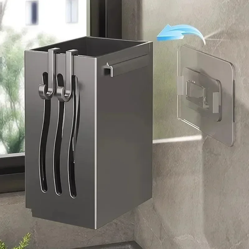 Household Kitchen Utensil Rack Multifunctional Draining Chopstick Holder WallMounted Freestanding Cutlery Storage Plastic Holder