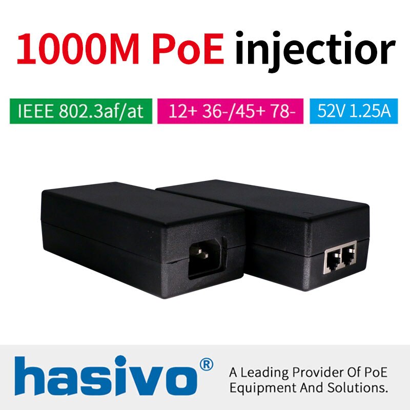 48 W 65 W POE adapter Gigabit POE Injector Ethernet voor POE IP Camera Telefoon Draadloze AP PoE Power supply