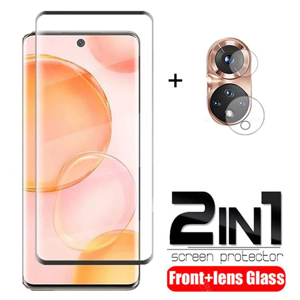 9D Gebogen Gehard Glas Case Voor Honor 50 6.57 &quot;Screen Protector Voor Honor50 NTH-AN00, NTH-NX9 Camera Lens Beschermende Film Cover