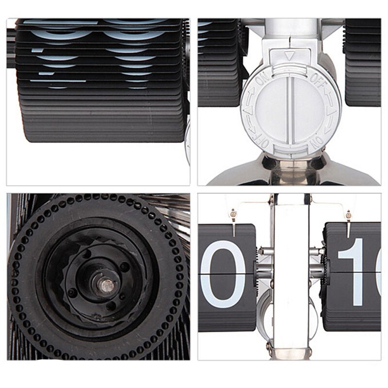 Greensen Retro Flip-Uhr - Digitale Tischuhr Schwarznussholz 14,3cm