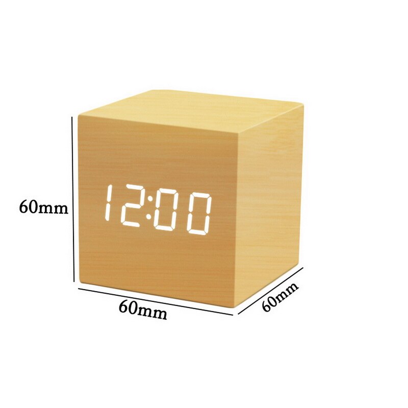 Neue Qualifizierte Digitale Holz LED Wecker Holz Retro Glow Uhr Desktop Tabelle Decor Voice Control Snooze Funktion Schreibtisch Werkzeuge: Blau