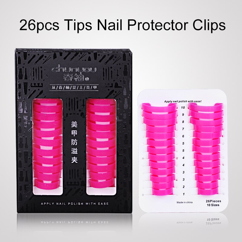 26 stücke Nagel Schutz Abdeckung Nagel Manikübetreffend Werkzeuge für Finger Abdeckung Nagellack Schild Schutz 10 Größen Nagellack Schutz