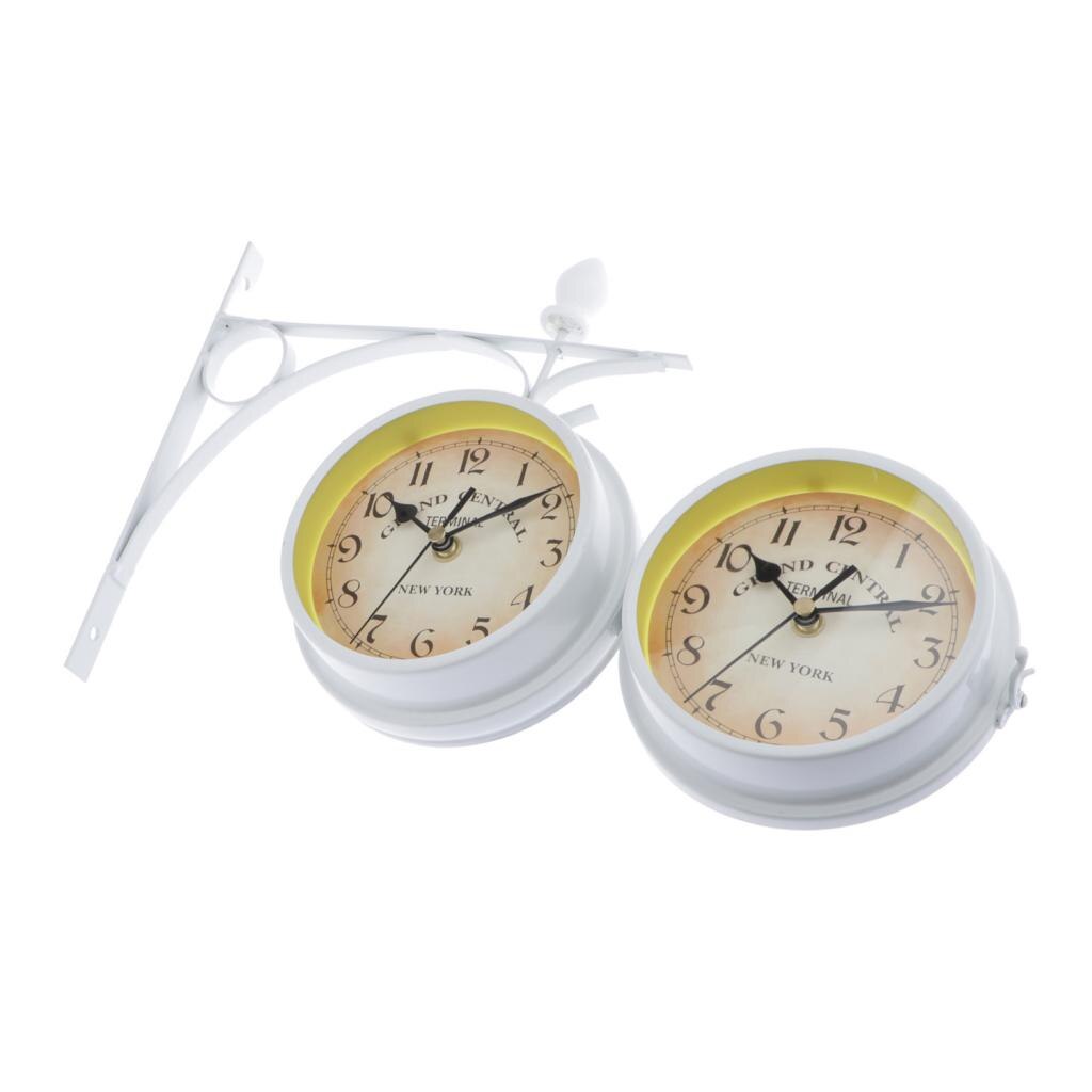 draussen HALTERUNG GARTEN Bahnhof WANDUHR DOPPELSEITIGE UHR
