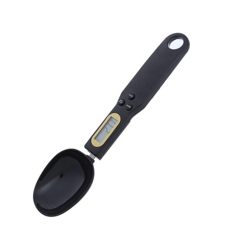 500g/0,1g LCD Digital cuchara ajustable para medir peso escala de medición cucharas Gram Mini balanzas de cocina suministros para hornear: Black