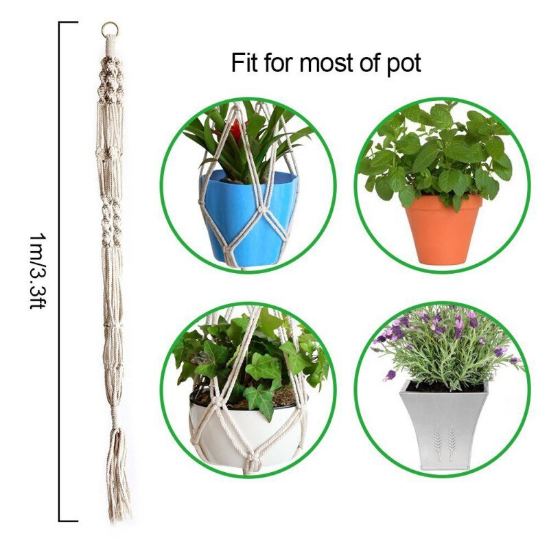 Handgemaakte Geknoopte Macrame Plant Hanger Bloem/pot Hanger voor Wanddecoratie Countyard Tuin