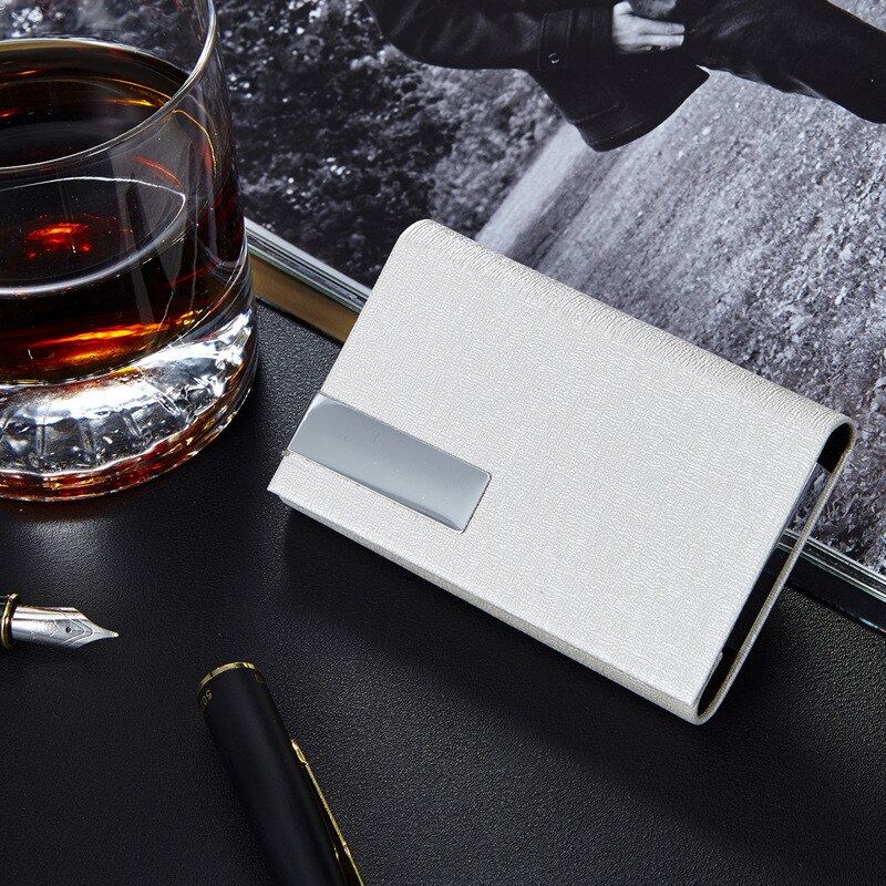 EZONE 1pc moda wizytownik na karty biznesowe dla mężczyzn 9.5*6.5cm metalowe etui na wizytówki karta bankowa Box etui na karty kredytowe wysoka jakość: T4