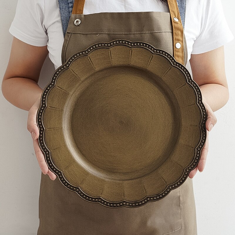 Retro runde tekande kage opbevaringsbakke hjem bryllup dekorative dessert smykker display plade: Stil 2