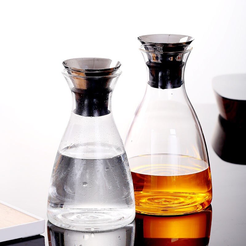 Glass Cold Kettle Bottle Water Pot Transparent Heat Resistant Juice Teapot Pitcher Water Jug Soft Drinkware Ice Dispenser Jarra