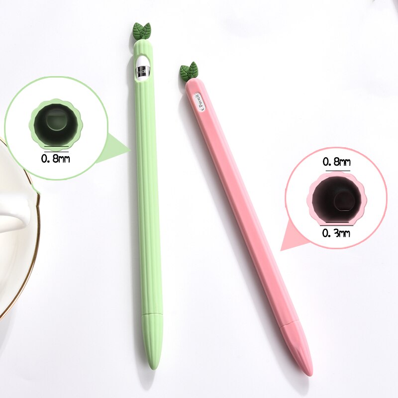 Voor apple pencil 2 hoesje schattige fruit cartoon pencil 2th hoesje tablet touch stylus pen beschermhoes etui draagbare siliconen hoes