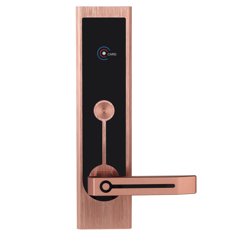 Smart lock for hotel apartment door with passwords IC card key unlock way: Gold