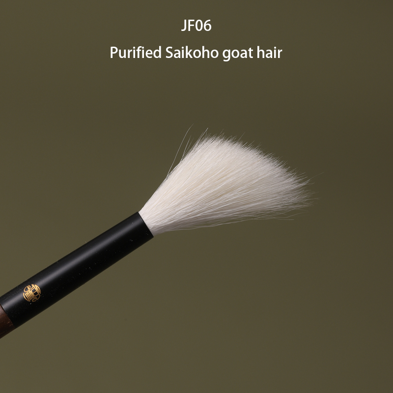 Handmade Makeup Brushes 1PC Soft Squirrel Horse Goat Hair Fluffy Blush Highlighter Brush Walnut Make Up Brush: Yellow