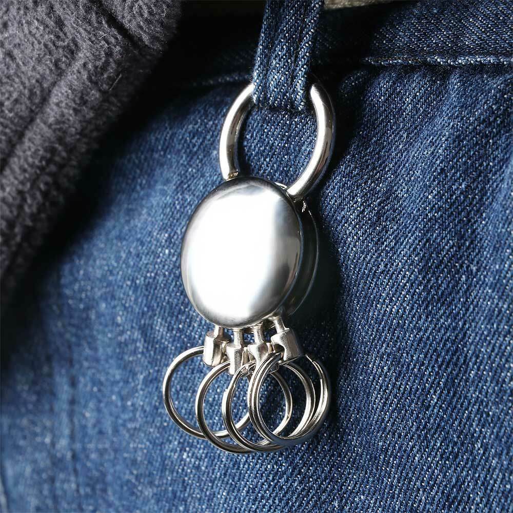 Waist Hanging Round Metal Keychain Keyring Key Holder Detachable Ring Outdoor Carabiner Buckle Men Women Zinc Alloy